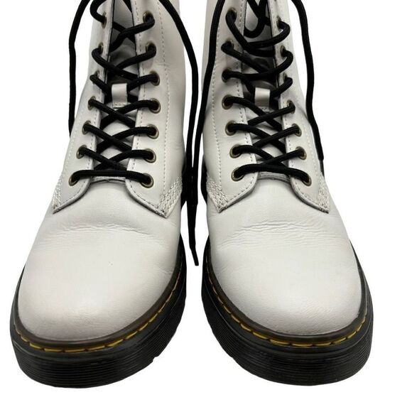 Dr. Martens ZAVALA Eight Eyelet Combat‎ Boot White Size L-9 M-8 - Picture 3 of 11